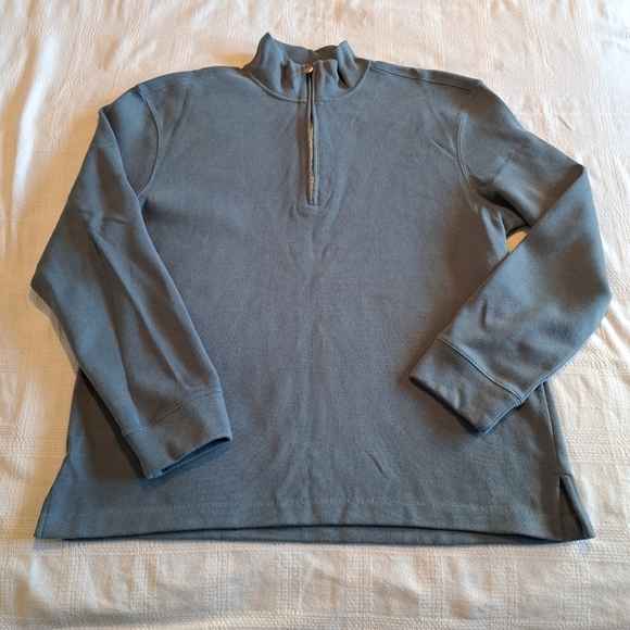 Oliver Perry men's size XL light blue pull over sweatshirt with 1/4 zipper - Picture 1 of 4